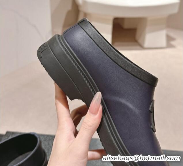 Pretty Style Chanel Rubber Ankle Rain Boots Dark Blue 817007