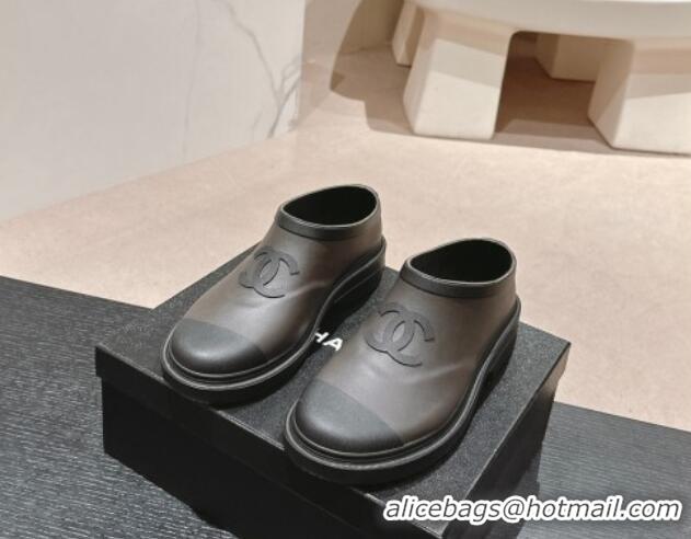 Good Looking Chanel Rubber Ankle Rain Boots Grey 817009