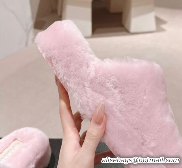 Purchase Chanel Wool Platform Mules Light Pink 817017