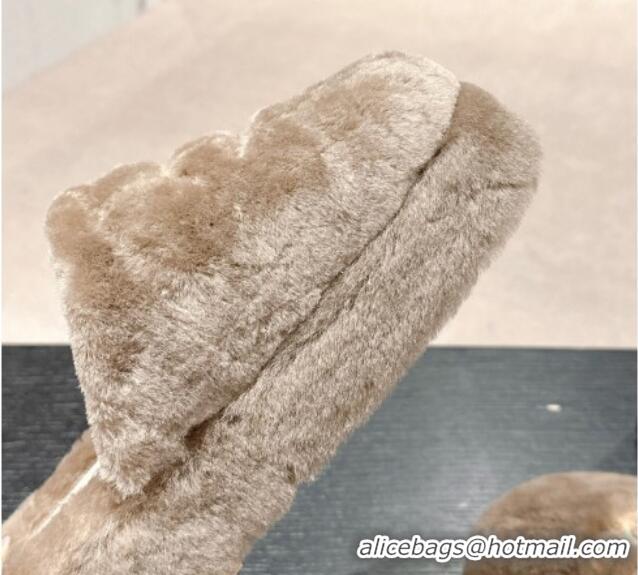 Grade Quality Chanel Wool Platform Mules Grey 817018