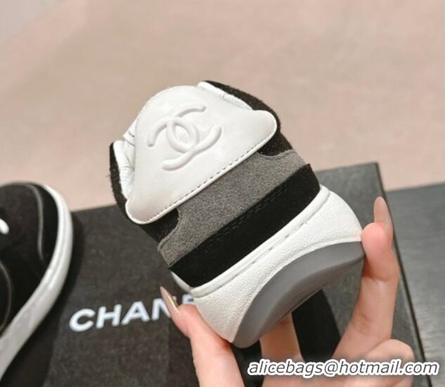 Good Product Chanel Wool Fabric and Suede Sneakers Black 817022