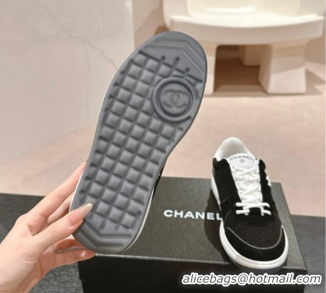 Good Product Chanel Wool Fabric and Suede Sneakers Black 817022