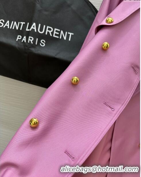 Luxury Cheap Saint Laurent Trench Coat S8801 Pink 2024