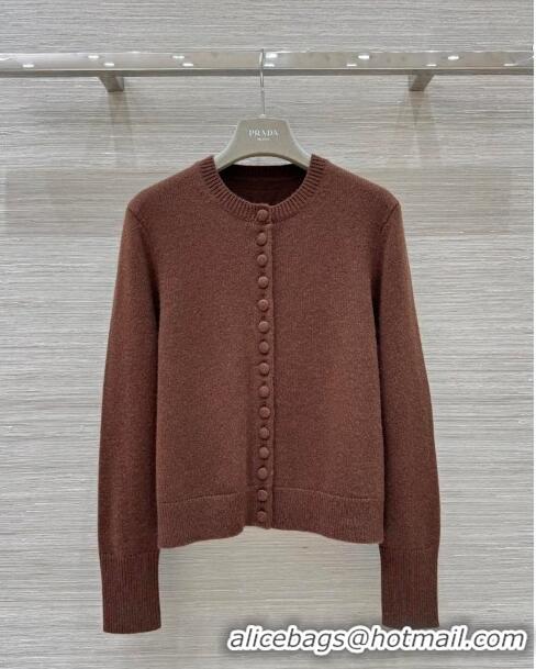 Buy Inexpensive Prada Cashmere Cardigan P8808 Coffee 2024