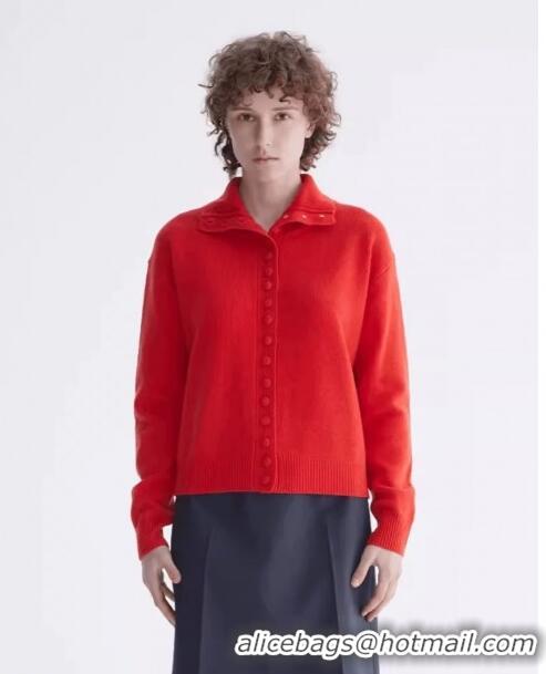 Buy Cheapest Prada Cashmere Cardigan P8809 Red 2024