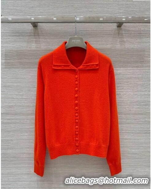 Buy Cheapest Prada Cashmere Cardigan P8809 Red 2024