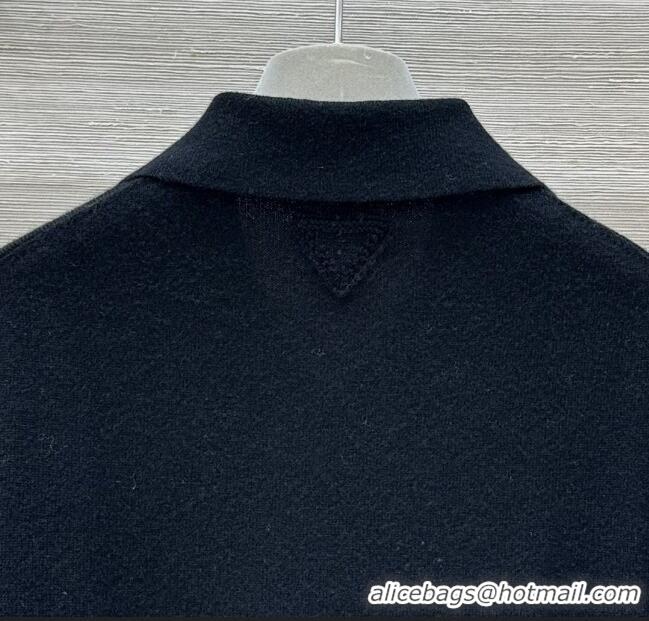 Famous Brand Prada Cashmere Cardigan P8810 Black 2024