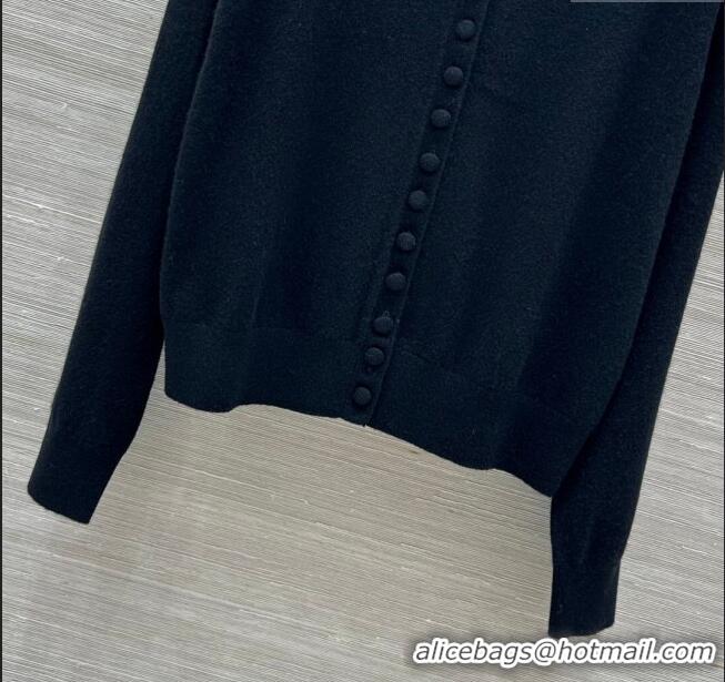 Famous Brand Prada Cashmere Cardigan P8810 Black 2024