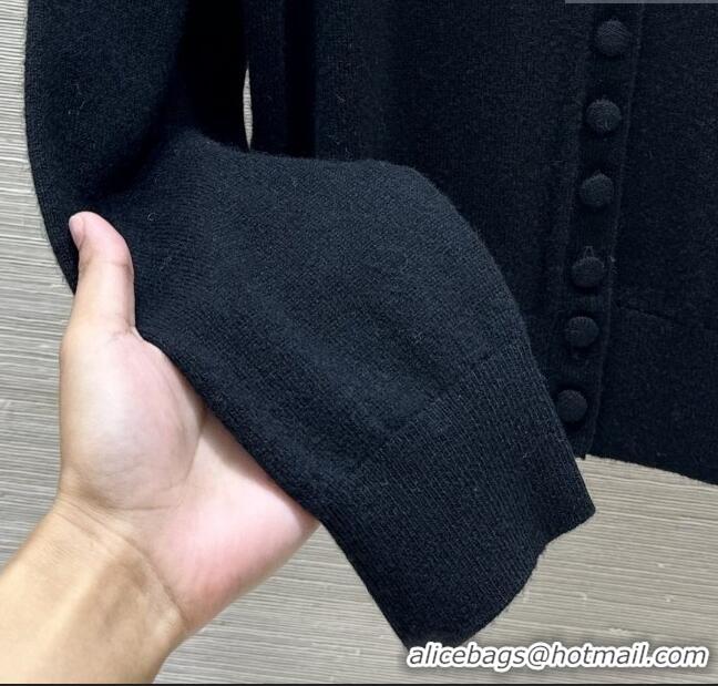 Famous Brand Prada Cashmere Cardigan P8810 Black 2024