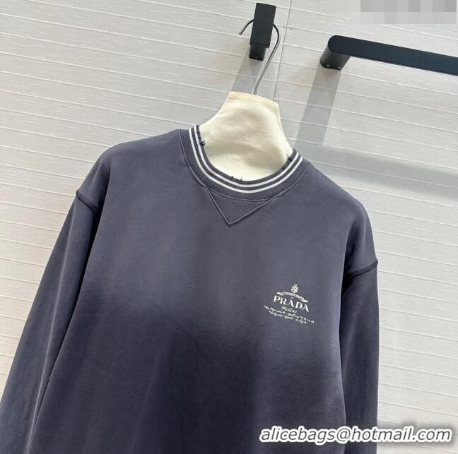 Top Design Prada Cotton Sweatershirt P8818 Grey 2024