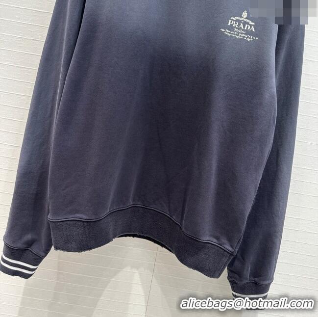 Top Design Prada Cotton Sweatershirt P8818 Grey 2024