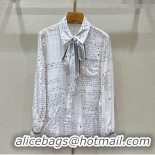 Luxury Cheap Dior Silk Shirt D8813 White 2024