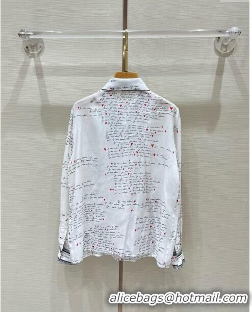 Luxury Cheap Dior Silk Shirt D8813 White 2024