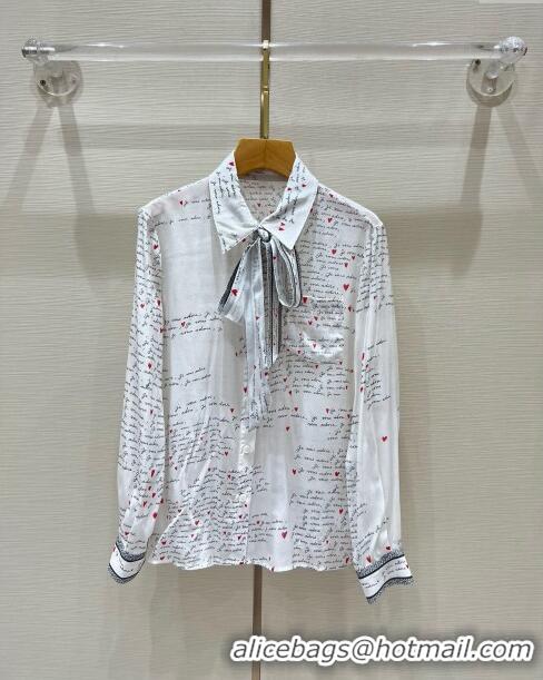 Luxury Cheap Dior Silk Shirt D8813 White 2024