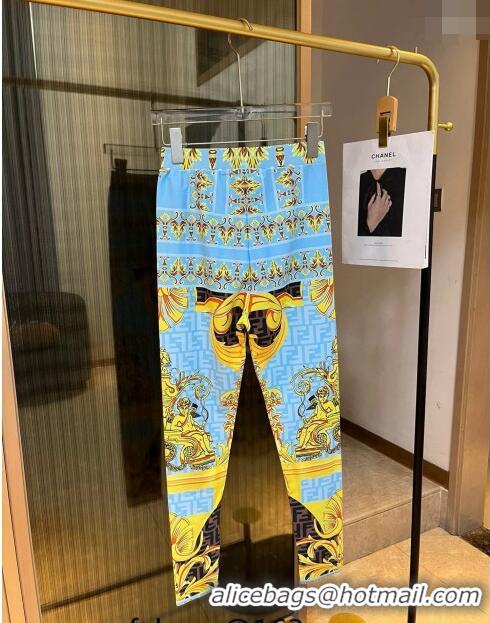 Best Quality Versace x Fendi Yoga Activewear 0709 Blue 2024