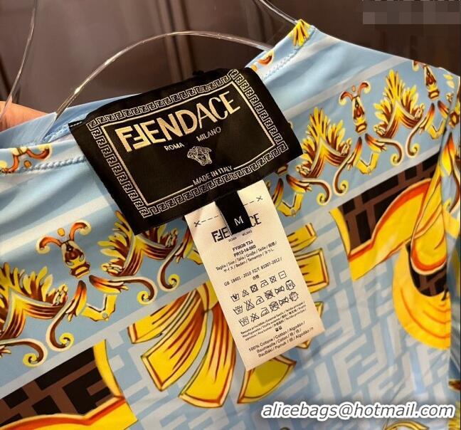 ​Top Quality Versace x Fendi Long Sleeve Swimwear 0709 Blue 2024