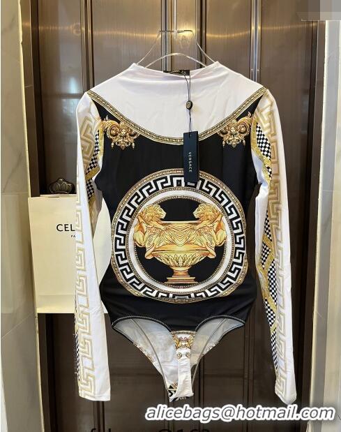 Buy Discount Versace Long Sleeve Swimwear 0709 Black/White 2024