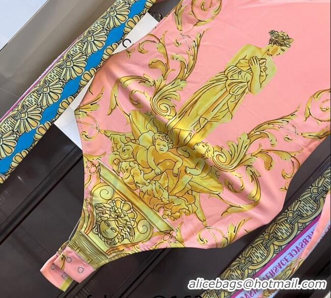 Luxury Discount Versace Long Sleeve Swimwear 0709 Light Pink 2024