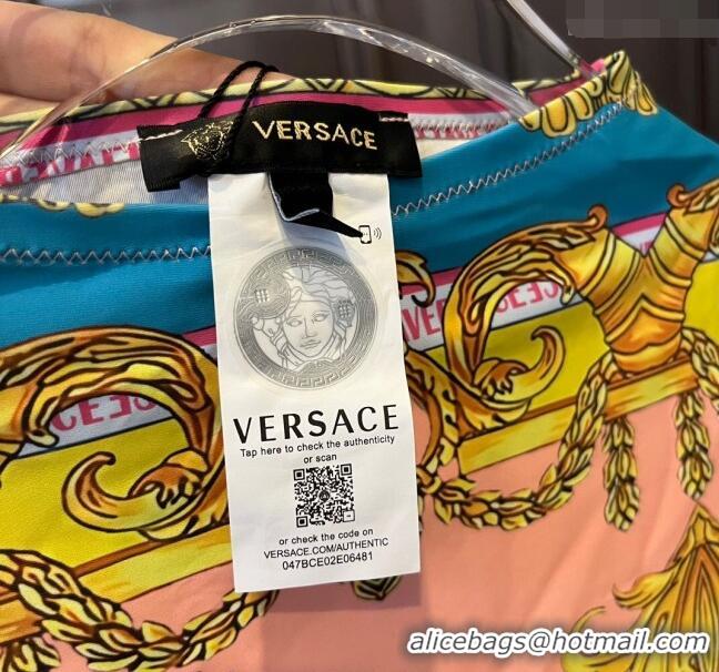 Luxury Discount Versace Long Sleeve Swimwear 0709 Light Pink 2024