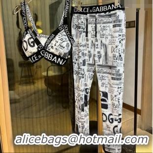 Unique Grade Dolce & Gabbana DG Graffi Yoga Activewear Set 0709 White 2024