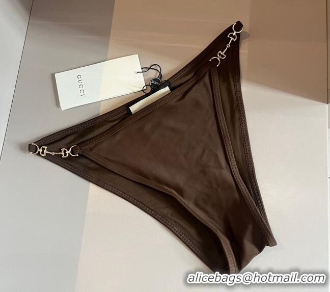 Top Quality Gucci Horsebit Swimwear 0709 Brown 2024