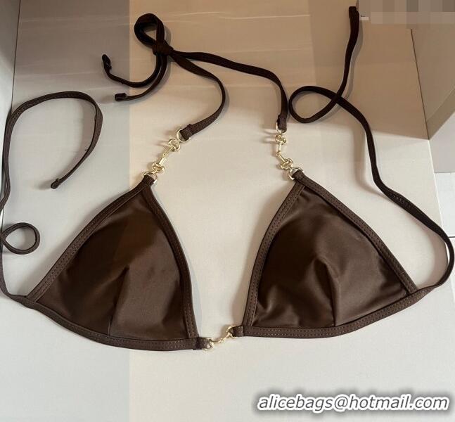 Top Quality Gucci Horsebit Swimwear 0709 Brown 2024