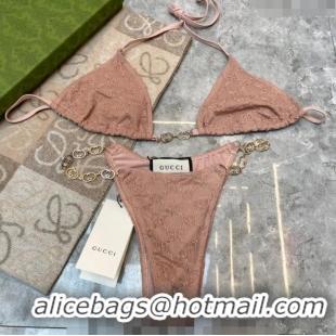 ​Unique Style Gucci GG Mesh Swimwear 0709 Nude Pink 2024