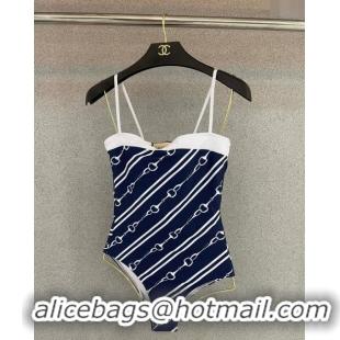 Buy Fashionable Gucci Swimwear with Horsebit Print 0729 Navy Blue 2024