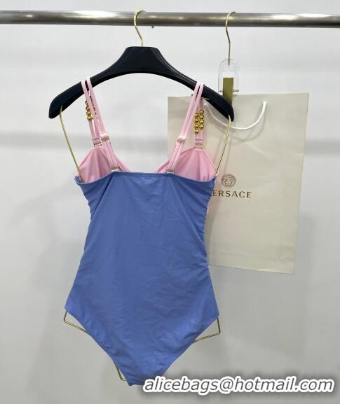 ​Popular Style Versace Swimwear with Metal-Charm Charm 0709 Blue 2024