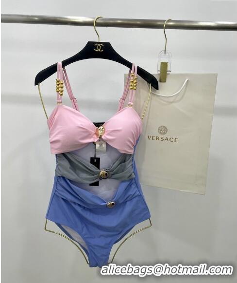 ​Popular Style Versace Swimwear with Metal-Charm Charm 0709 Blue 2024