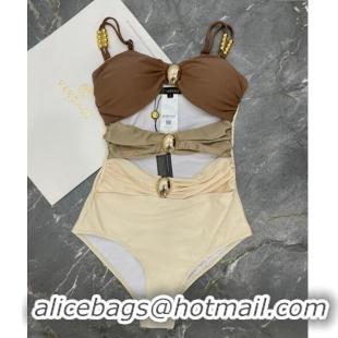 ​Top Quality Versace Swimwear with Metal-Charm Charm 0709 Light Beige 2024