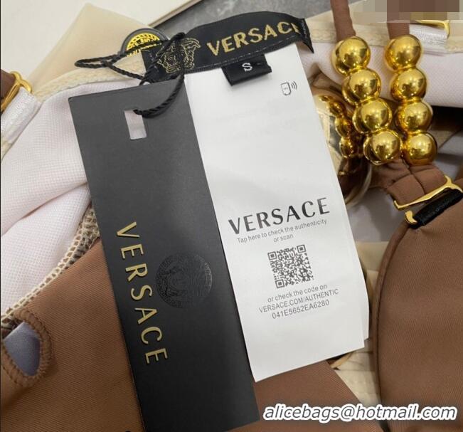 ​Top Quality Versace Swimwear with Metal-Charm Charm 0709 Light Beige 2024