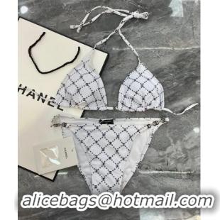 ​Good Looking Chanel Swimwear with Quilted CC with Chain 0729 White 2024