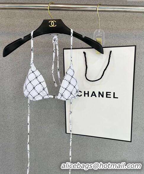 ​Good Looking Chanel Swimwear with Quilted CC with Chain 0729 White 2024