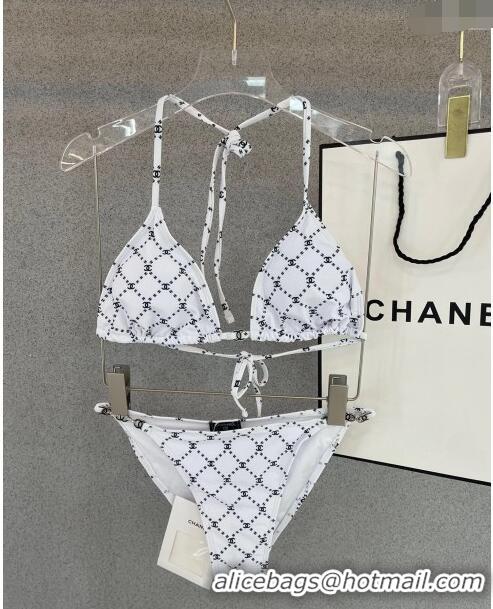 ​Good Looking Chanel Swimwear with Quilted CC with Chain 0729 White 2024