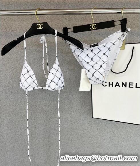 ​Good Looking Chanel Swimwear with Quilted CC with Chain 0729 White 2024