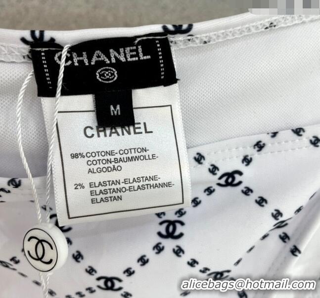 ​Good Looking Chanel Swimwear with Quilted CC with Chain 0729 White 2024