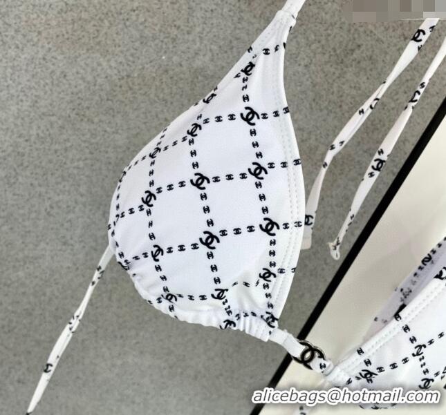 ​Good Looking Chanel Swimwear with Quilted CC with Chain 0729 White 2024