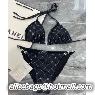 Top Quality Chanel Swimwear with Quilted CC with Chain 0729 Black 2024