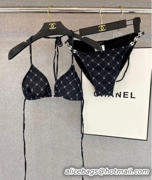 Top Quality Chanel Swimwear with Quilted CC with Chain 0729 Black 2024