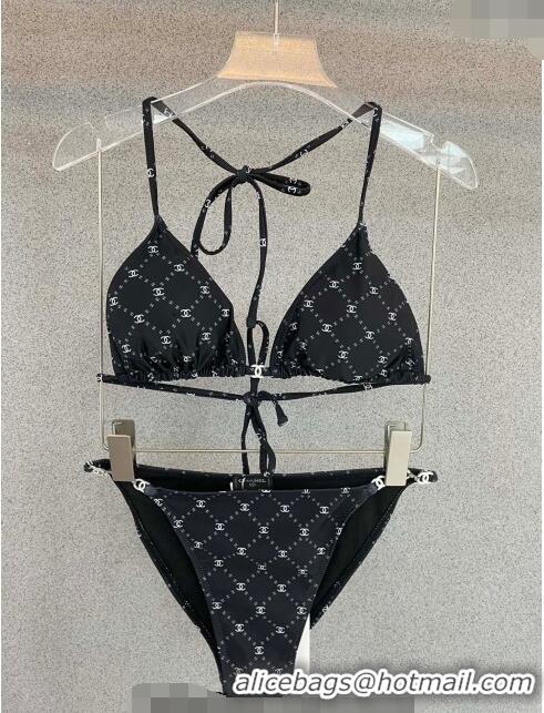 Top Quality Chanel Swimwear with Quilted CC with Chain 0729 Black 2024