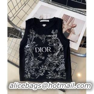 Buy Cheapest Dior Vest with embroidery 0729 Black 2024