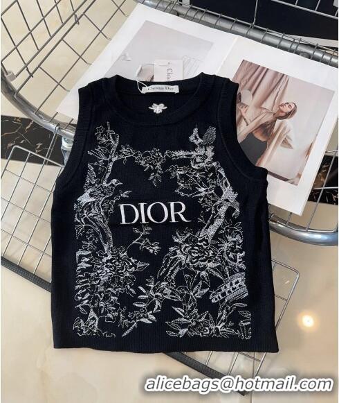 Buy Cheapest Dior Vest with embroidery 0729 Black 2024