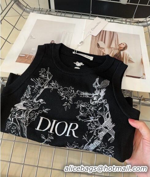 Buy Cheapest Dior Vest with embroidery 0729 Black 2024