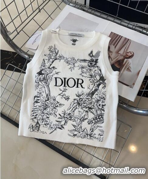 Luxurious Dior Vest with embroidery 0729 White 2024