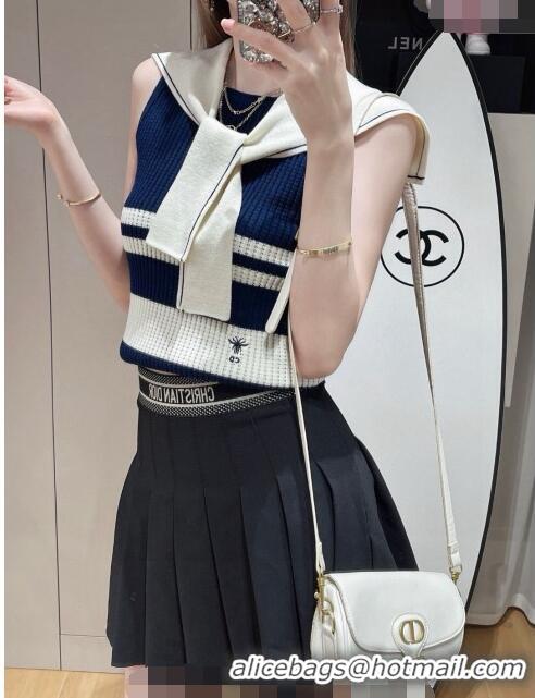 Good Quality Dior Knit Vest 0820 Navy Blue 2024