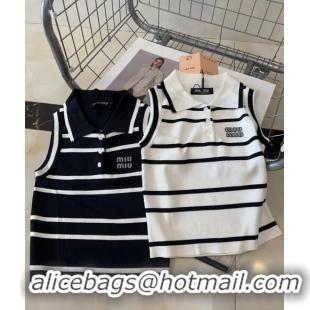 Unique Style Miu Miu Vest with Stripes 0729 White/Black 2024