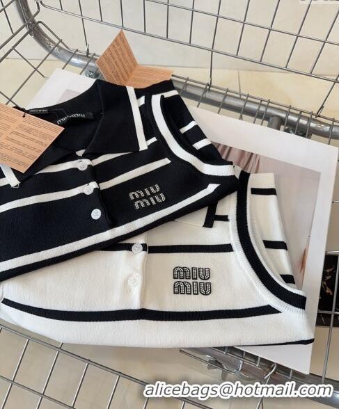 Unique Style Miu Miu Vest with Stripes 0729 White/Black 2024