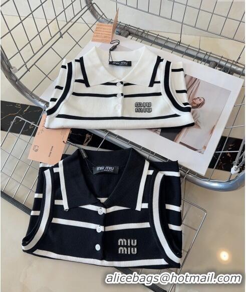 Unique Style Miu Miu Vest with Stripes 0729 White/Black 2024