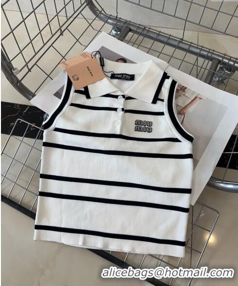 Unique Style Miu Miu Vest with Stripes 0729 White/Black 2024